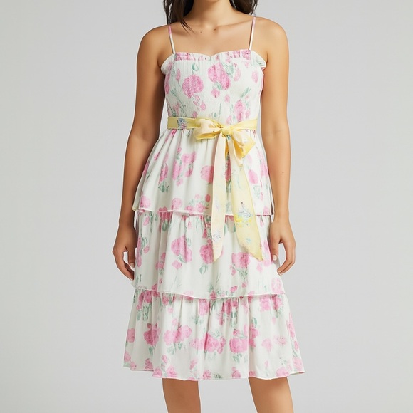 LoveShackFancy Dresses & Skirts - Love Shack Fancy Dress Women Small White Pink Floral Elise Cottagecore Feminine